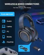 Xiberia G01 Wireless Gaming Headset with Mic & RGB Lighting - Image 2